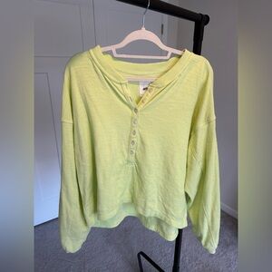 Aerie Button Up Crewneck